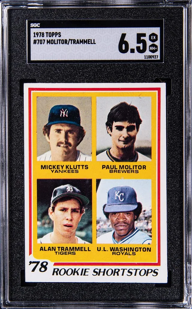 1978 Topps Paul Molitor/Alan Trammell/U.L. Washington/Mickey Klutts #707 card image