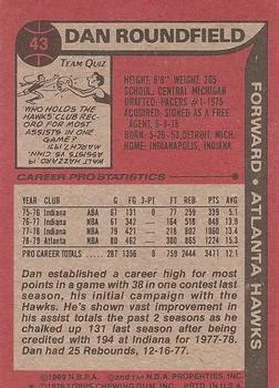 1979-80 Topps Dan Roundfield #43 card back image