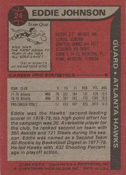1979-80 Topps Eddie Johnson #24 card back image
