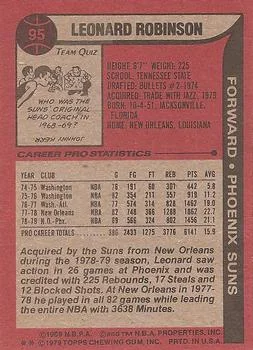 1979-80 Topps Leonard Robinson #95 card back image
