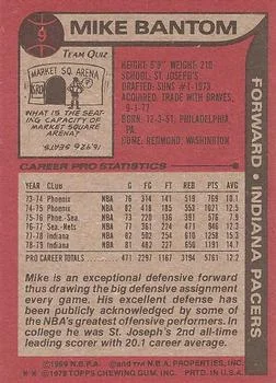1979-80 Topps Mike Bantom #9 card back image