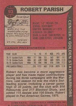 1979-80 Topps Robert Parish #93 card back image