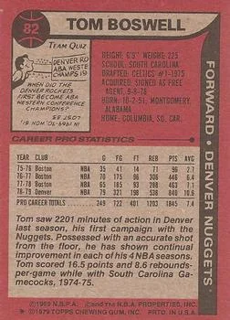 1979-80 Topps Tom Boswell #82 card back image