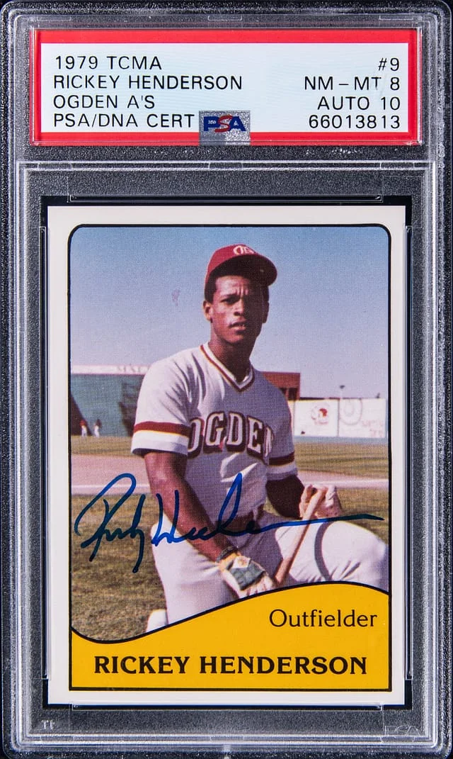 1979 TCMA Ogden A's Rickey Henderson #9 card image