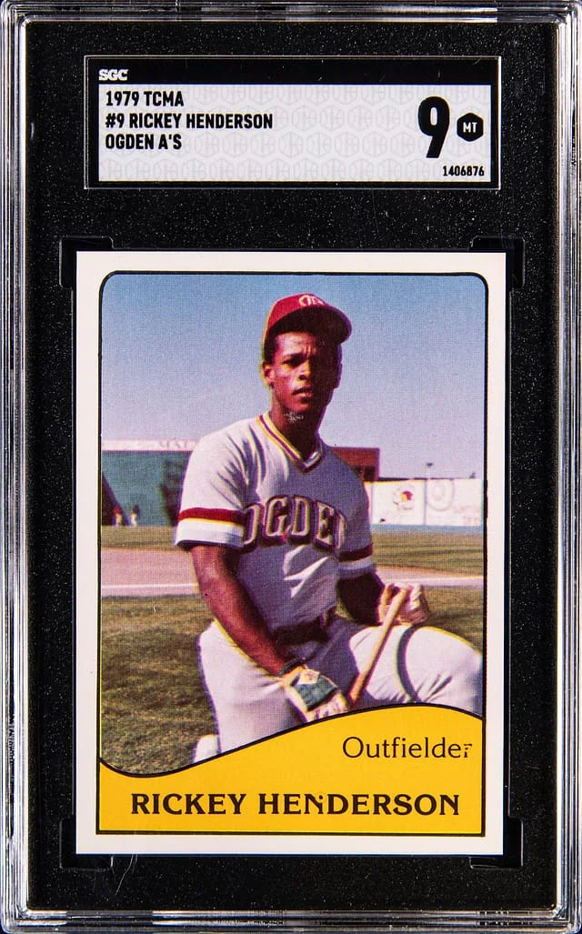 1979 TCMA Ogden's A's Rickey Henderson #9 card image