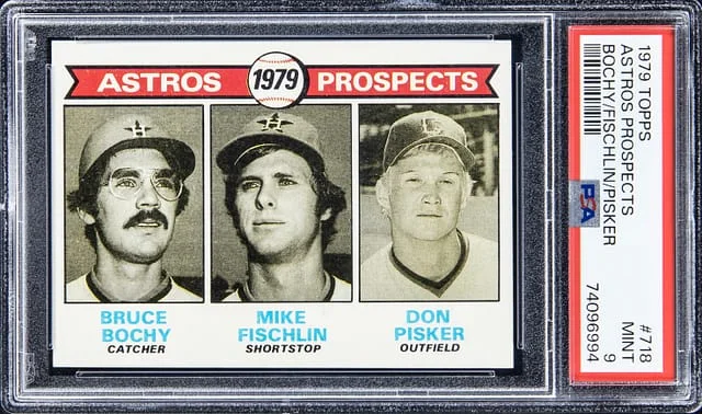 1979 Topps Bruce Bochy, Mike Fischlin, Don Pisker Astros Prospects #718 card image