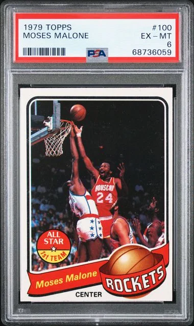1979 Topps Moses Malone #100 card image