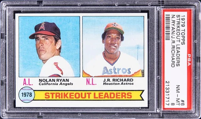 1979 Topps Nolan Ryan/J.R. Richard Strikeout Leaders #6 card image