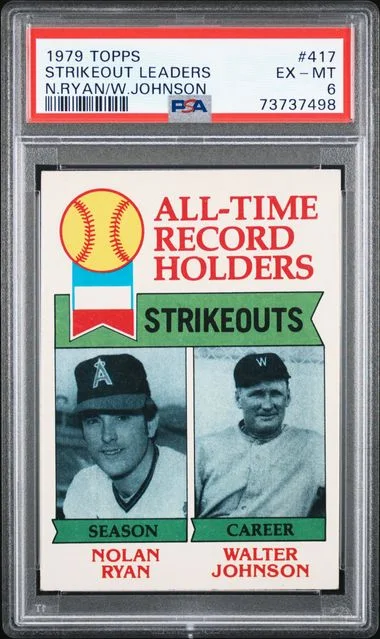 1979 Topps Nolan Ryan/Walter Johnson Strikeout Leaders #417 card image