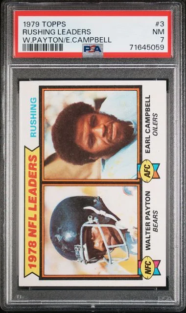 1979 Topps Rushing Leaders W.Payton/E.Campbell #3 card image