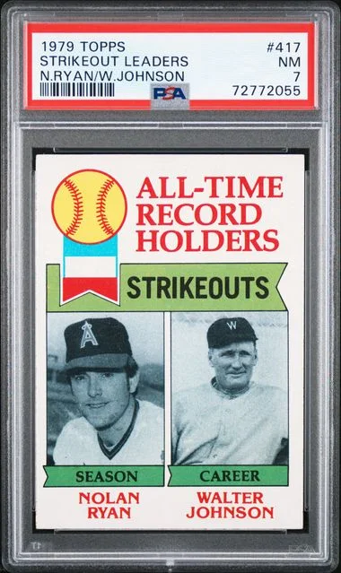 1979 Topps Strikeout Leaders N.Ryan/W.Johnson #417 card image