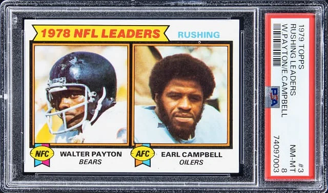 1979 Topps Walter Payton, Earl Campbell Rushing Leaders #3 card image