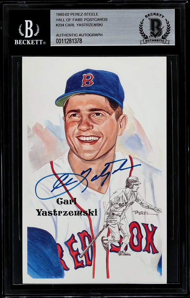 1980-02 Perez-Steele Hall of Fame Postcards Carl Yastrzemski #204 card image
