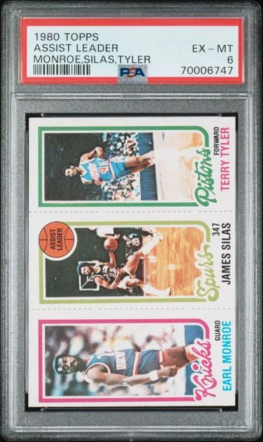 1980-81 Topps Assist Leader E.Monroe, J.Silas, T.Tyler #no-number card image