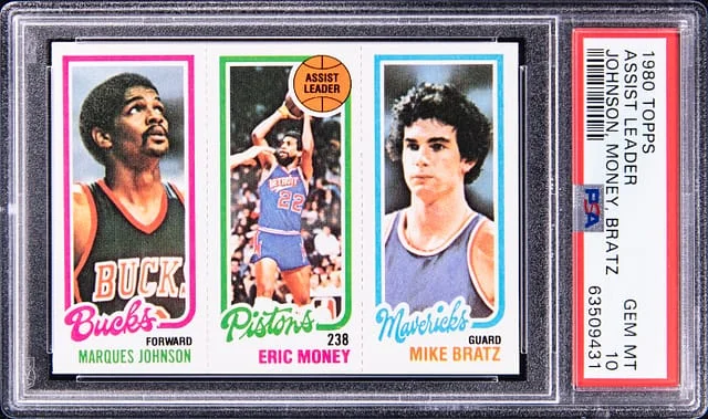 1980-81 Topps Assist Leader Johnson/Money/Bratz #no-number card image