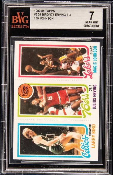 1980-81 Topps Bird/ Erving/Johnson #6 card image