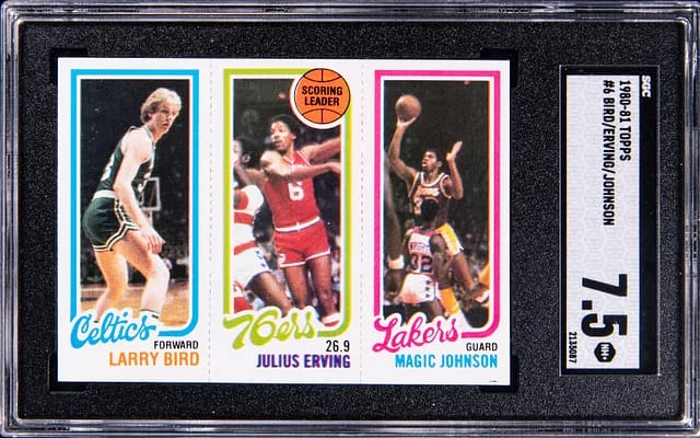 1980-81 Topps Bird/Erving/Johnson #6 card image
