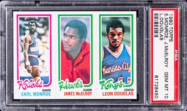 1980-81 Topps Earl Monroe/James McElroy/Leon Douglas #no-number card image