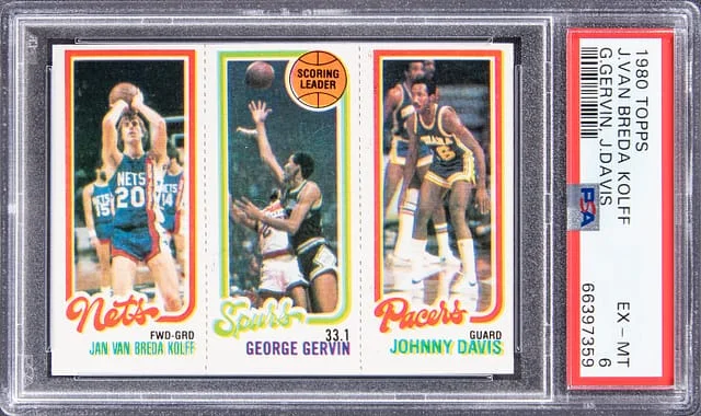 1980-81 Topps Jan Van Breda Koff/George Gervin/Johnny Davis #no-number card image