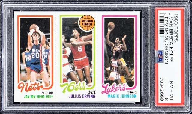 1980-81 Topps Jan Van Breda Kolff/Julius Erving/Magic Johnson #no-number card image