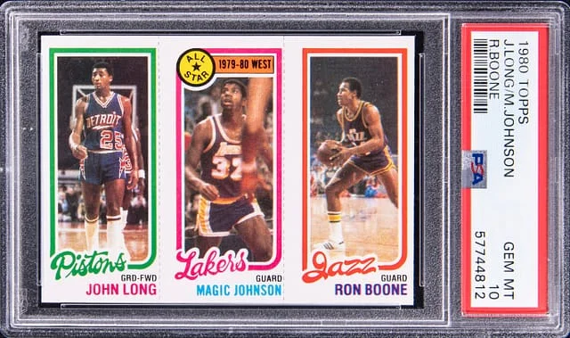 1980-81 Topps John Long/Magic Johnson/Ron Boone - Magic Johnson #no-number card image