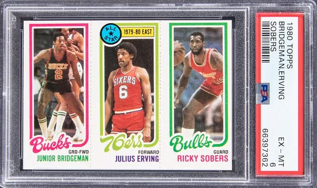 1980-81 Topps Junior Bridgeman/Julius Erving/Ricky Sobers #no-number card image
