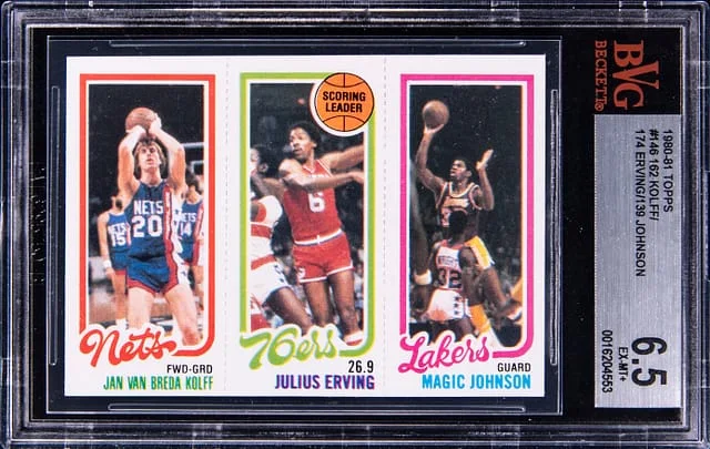 1980-81 Topps Magic Johnson/Julius Erving/Jan Van Breda Kolff Basketball #146 card image