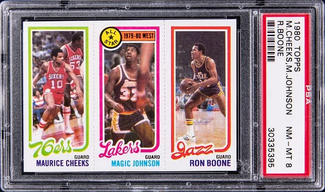 1980-81 Topps Maurice Cheeks/Magic Johnson/Ron Boone - Magic Johnson #no-number card image