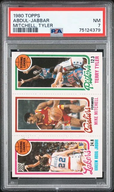 1980-81 Topps Mike Mitchell/Terry Tyler/Kareem Abdul-Jabbar #no-number card image