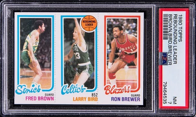 1980-81 Topps Rebounding Leader Brown/Bird/Brewer #no-number card image