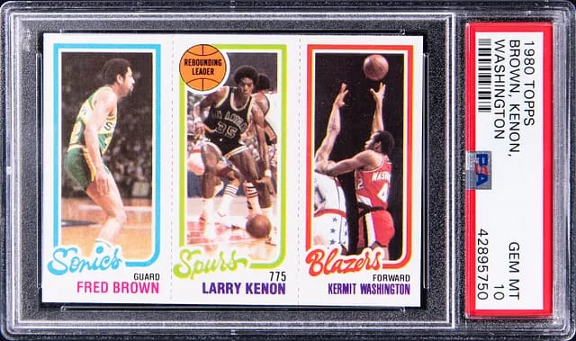 1980-81 Topps Rebounding Leader Fred Brown/Larry Kenon/Kermit Washington #no-number card image