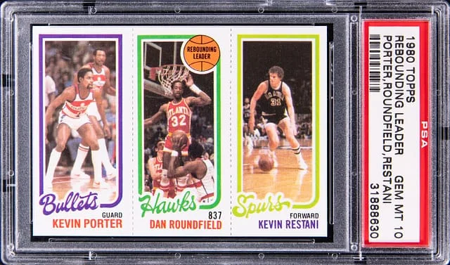1980-81 Topps Rebounding Leader Kevin Porter/Dan Roundfield/Kevin Restani #no-number card image