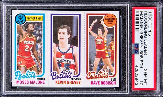 1980-81 Topps Rebounding Leader Malone/Grevey/Robisch #no-number card image