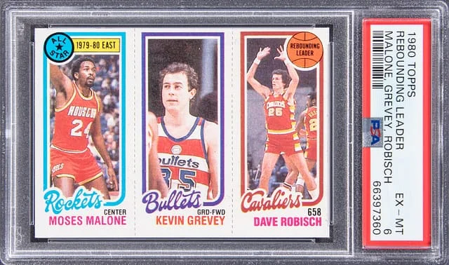1980-81 Topps Rebounding Leader Moses Malone/Kevin Grevey/Dave Robisch #no-number card image