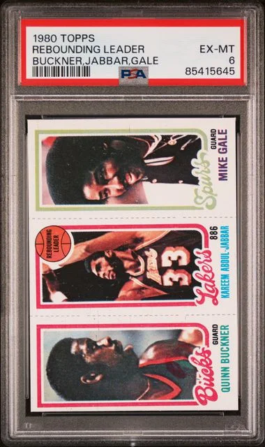 1980-81 Topps Rebounding Leader Q.Buckner/K.Jabbar/M.Gale #no-number card image