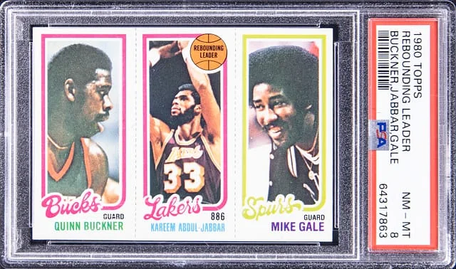1980-81 Topps Rebounding Leader Quinn Buckner/Kareem Abdul-Jabbar/Mike Gale #no-number card image