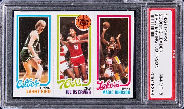 1980-81 Topps Scoring Leader Larry Bird, Julius Erving, Magic Johnson #no-number card image