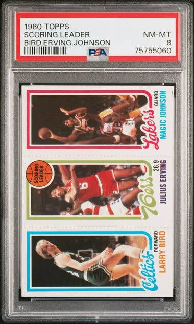 1980-81 Topps Scoring Leader Larry Bird, Magic Johnson #no-number card image