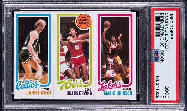 1980-81 Topps Scoring Leader Larry Bird/Julius Erving/Magic Johnson #no-number card image