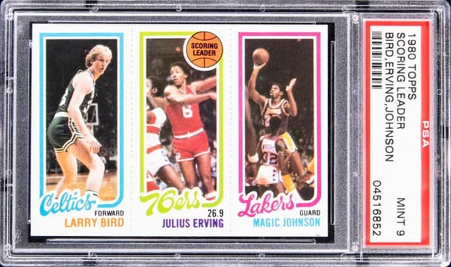 1980-81 Topps Scoring Leader Larry Bird/Magic Johnson #no-number card image