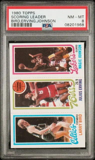 1980-81 Topps Scoring Leader Larry/Bird Magic Johnson #no-number card image