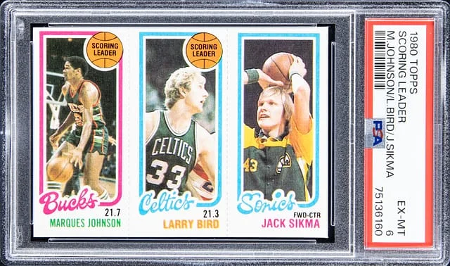 1980-81 Topps Scoring Leader Magic Johnson/Larry Bird #no-number card image