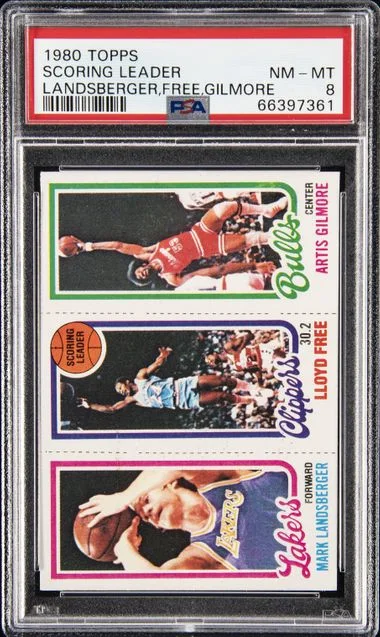 1980-81 Topps Scoring Leader Mark Landsberger/Lloyd Free/Artis Gilmore #no-number card image