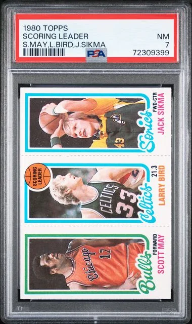 1980-81 Topps Scoring Leader Scott May/Larry Bird /Jack Sikma #no-number card image