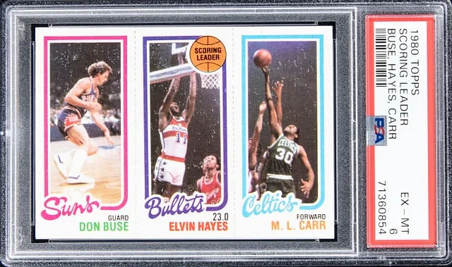 1980-81 Topps Scoring Leaders Don Buse/Elvin Hayes/M.L. Carr #no-number card image