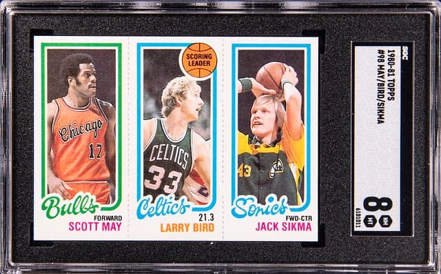 1980-81 Topps Scott May/Larry Bird/Jack Sikma #98 card image