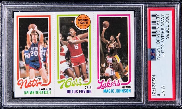1980-81 Topps Van Breda Kolff/Erving/Johnson - Magic Johnson #no-number card image