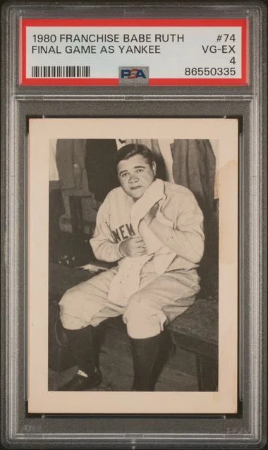 1980 Franchise Final Game As Yankee Babe Ruth #74 card image