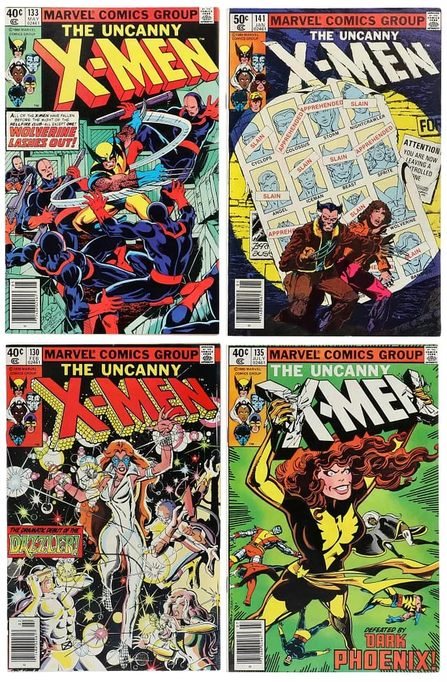 1980 Marvel) 4 Books - Raw Appearance of Dazzler, Sebastian Shaw, Dark Phoenix Saga, Days of Future Past, Newsstand Editions #1st card image