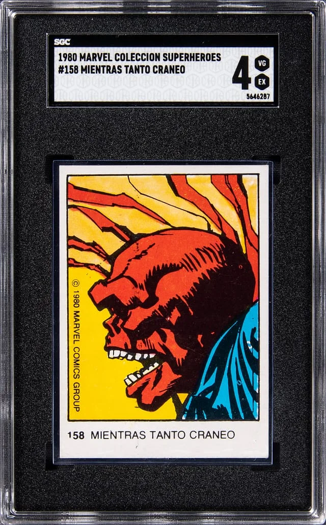 1980 Marvel Coleccion Superheroes Mientras Tanto Craneo (Red Skull) #158 card image